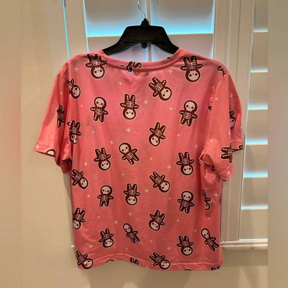 Em & Sprout Skeleton Gingerbread Pink Pajama Set Size Large